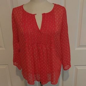 💞Pintucked sheer blouse